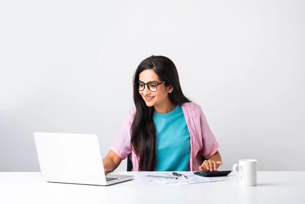 female student studying accountancy