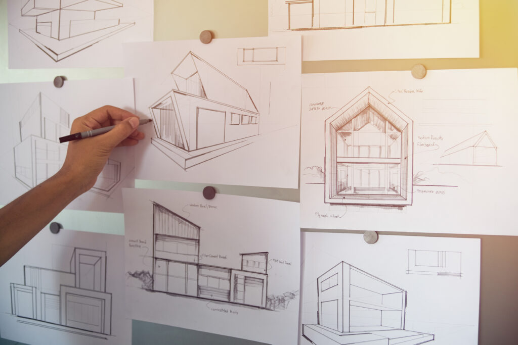 different design of establishments in different angles