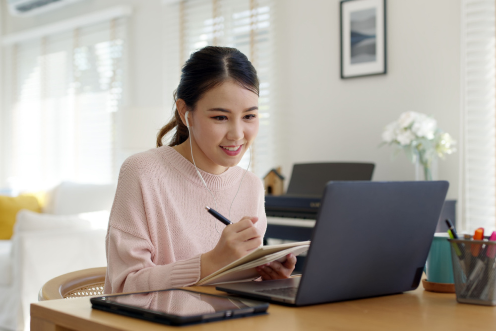 female student studying humanities