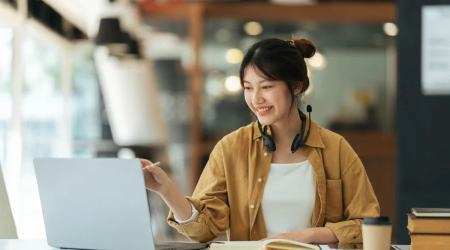 female student taking humss