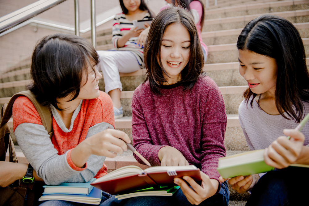 students discussing