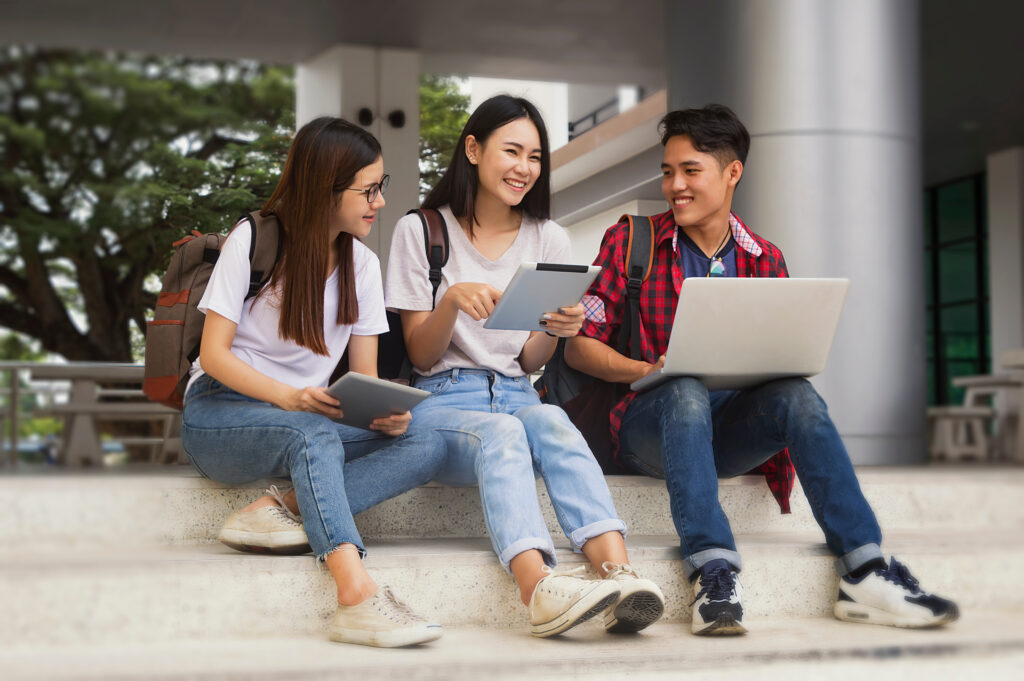 a group of students having a discussion