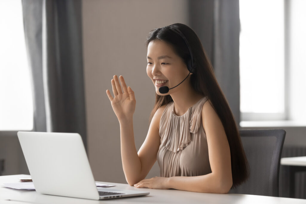 an abm student attending an online class