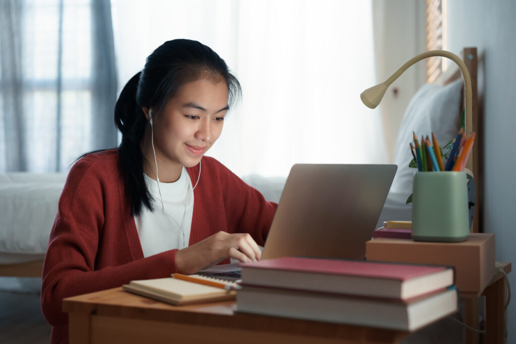 a GAS student using a laptop