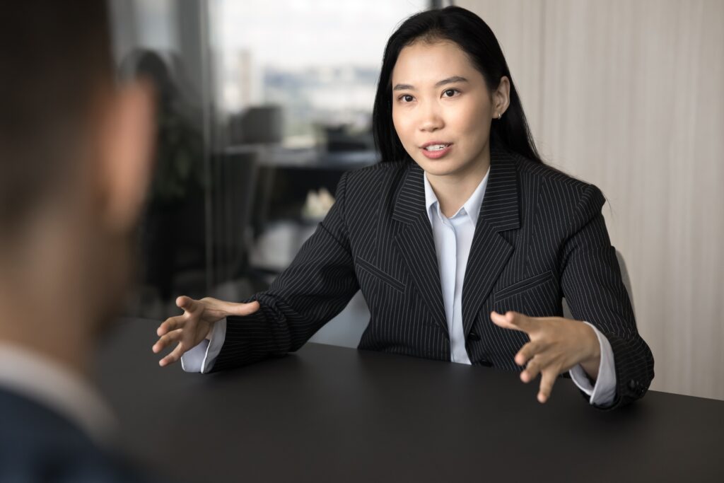 a human resource talking to an employee
