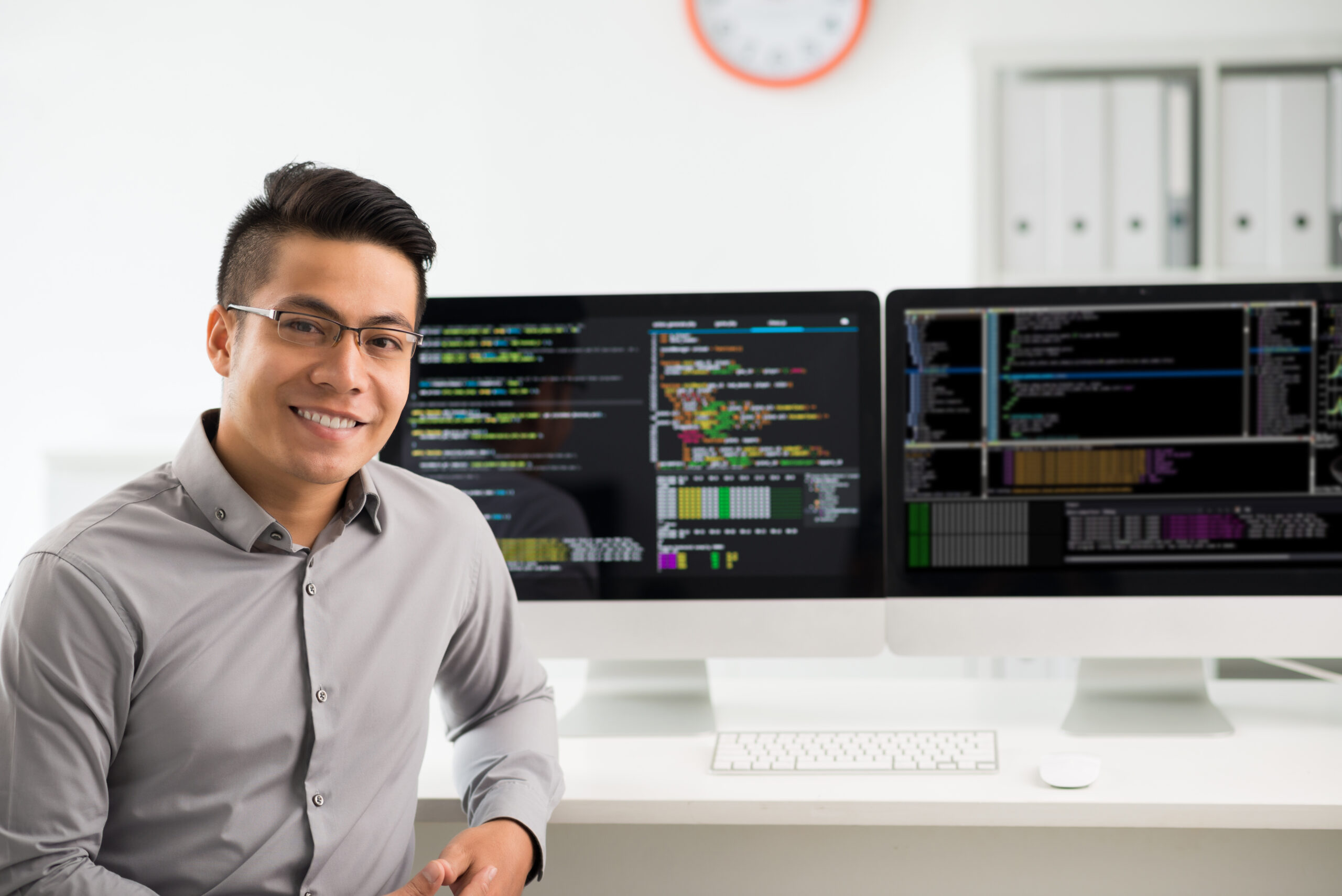 a software engineer smiling
