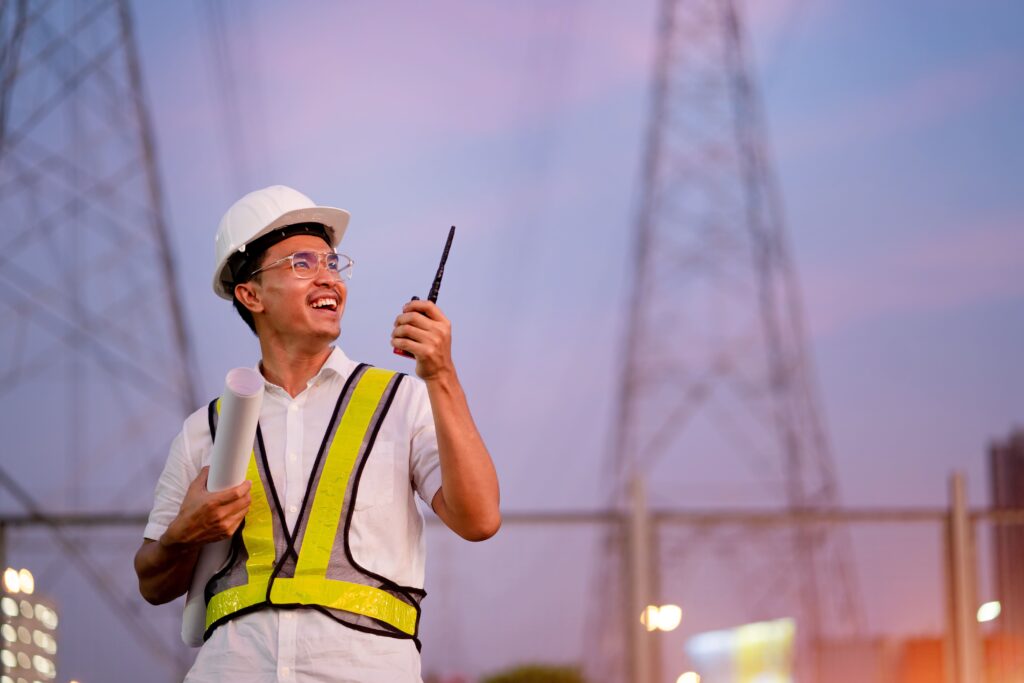 an electrical engineer working on the site