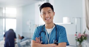 a healthcare worker in a hospital