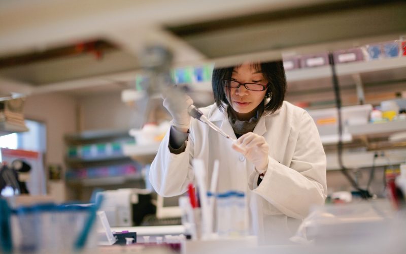 a scientist on a laboratory